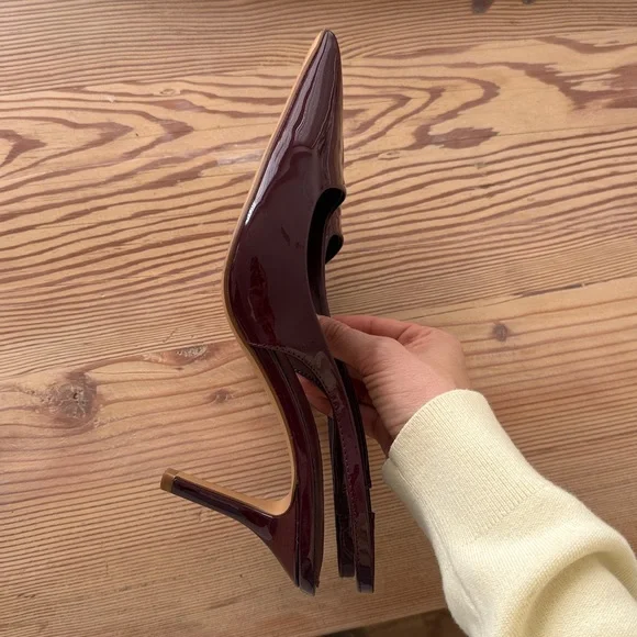 Mango patent burgundy pointed toe heels - Picture 5 of 5